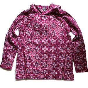 Talbots Nordic Hoodie NEW Fleece Pink Snowflakes
